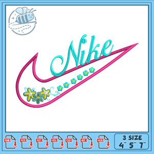 Floral Nike Embroidery Design