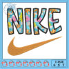 Flaming Nike Logo Embroidery Design for Fashion