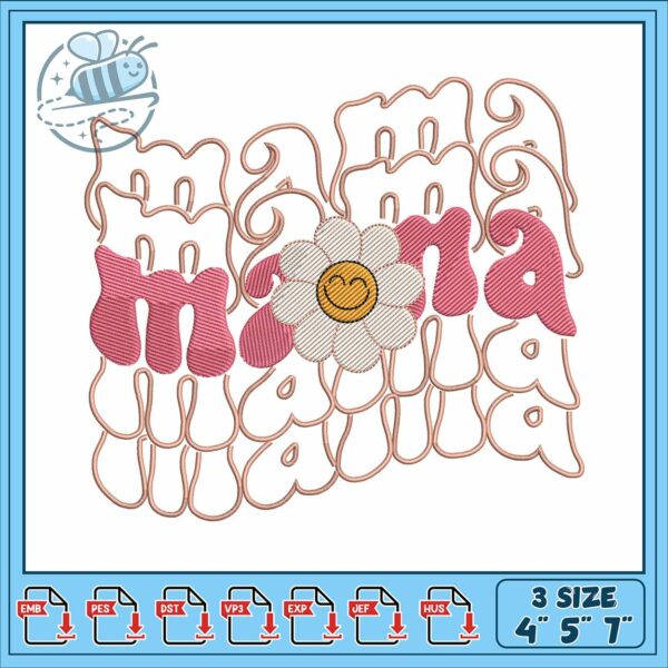 Flower mama design embroidery, disney flower bouquet​ embroidery