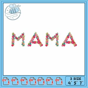 Flowers mama design embroidery, flower disney​ embroidery