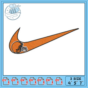 Football Helmet Nike Swoosh Embroidery Design