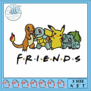Friends pokemon art embroidery