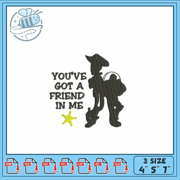 Friendship Themed Embroidery Design Perfect Gift