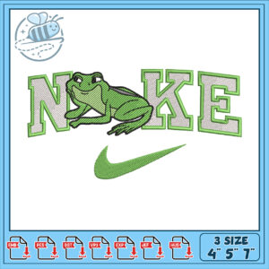 Frog Embroidery Design for Stylish Apparel Use