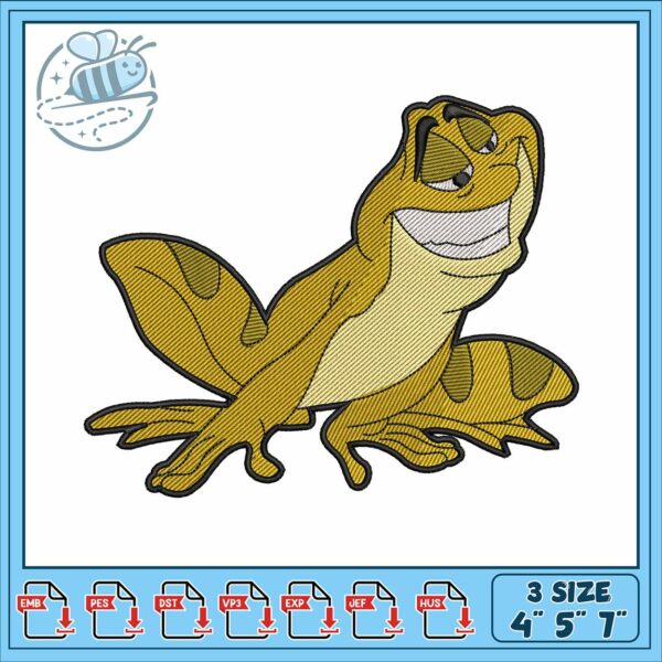 Frog prince naveen design embroidery, prince and the frog​ embroidery