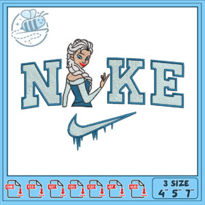 Frozen Inspired Nike Embroidery Design Pattern