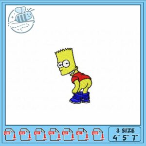 Fun Bart Simpson Embroidery Design Download 3 Sizes