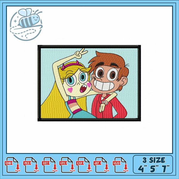 Fun Cartoon Character Embroidery Design Pattern