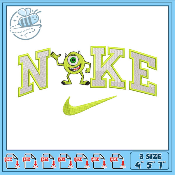 Fun Mike Wazowski Embroidery Design for Apparel