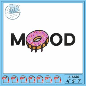 Fun Mood Embroidery Design with Cute Donut Art