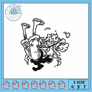 Funny Cartoon Embroidery Design for Creative Projects