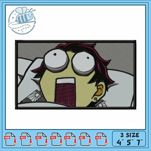 Funny Cartoon Face Embroidery Design for Stitching