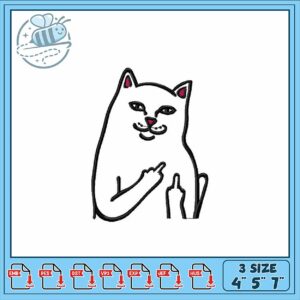 Funny Cat Embroidery Design for Creative Projects
