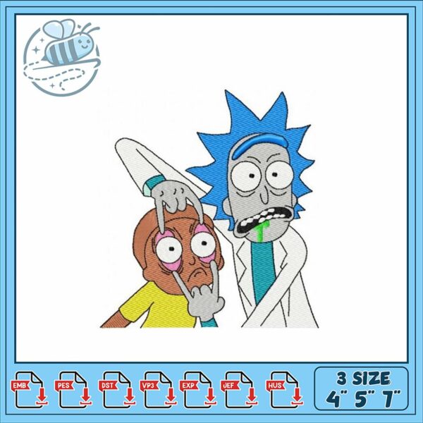 Funny Rick and Morty Embroidery Design Pattern Files