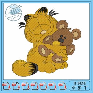 Garfield and teddy bear embroidery