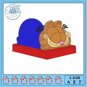 Garfield sleeping embroidery