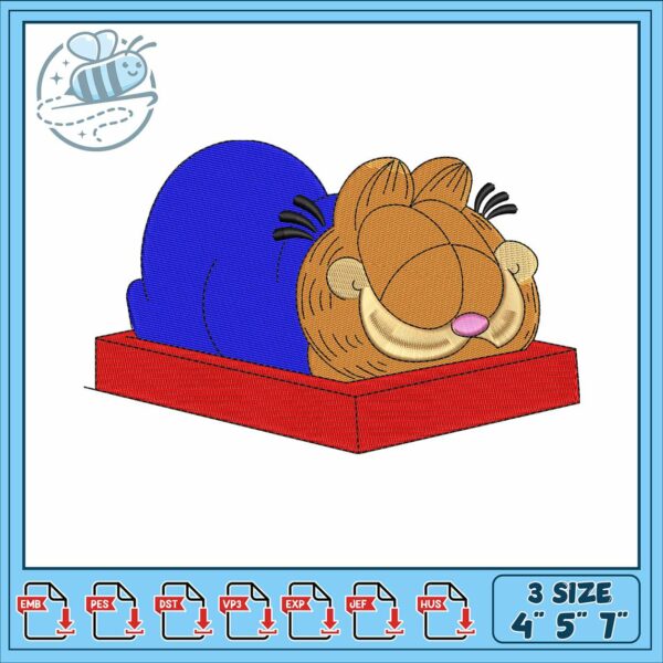 Garfield sleeping embroidery, garfield movie​​​ embroidery