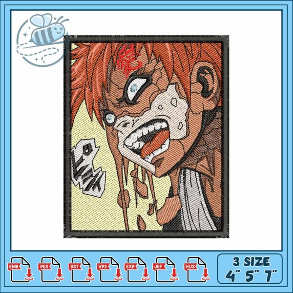 Garra anime art design embroidery, garra naruto​​​ embroidery
