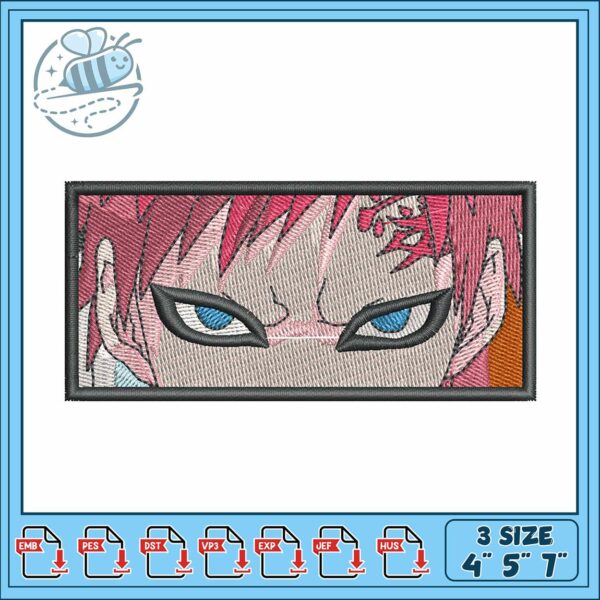 Garra eye art design embroidery, naruto shippuden​​​​​ embroidery