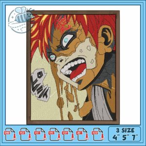 Garra face art design embroidery