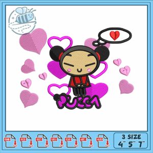 Garu love design cartoon embroidery