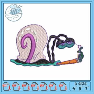 Gary snail smoke embroidery