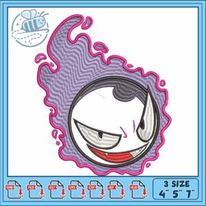 Gastly pokemon art embroidery