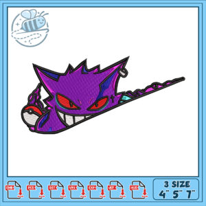 Gengar Embroidery Design 4x5x7 Inch