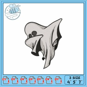 Ghost Embroidery Design in Three Sizes for DIY Fun