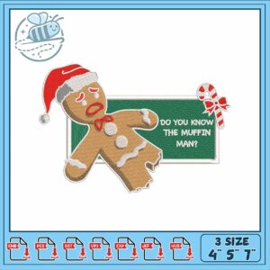 Gingerbread Man Christmas Embroidery Design Set