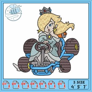 Girl with car design embroidery