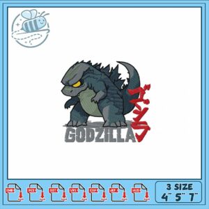 Godzilla Embroidery Design for Creative Projects