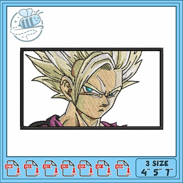 Gohan ssj box embroidery, gohan super saiyan 2​​ embroidery