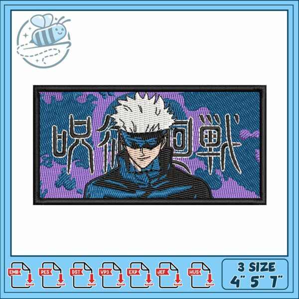 Gojo box embroidery, gojo satoru​​ embroidery, gojo​ embroidery