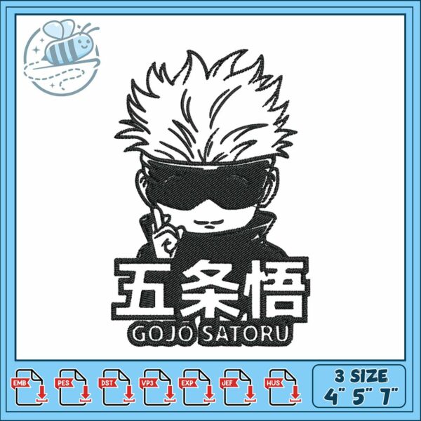Gojo chibi poster embroidery, gojo wallpaper​​ embroidery