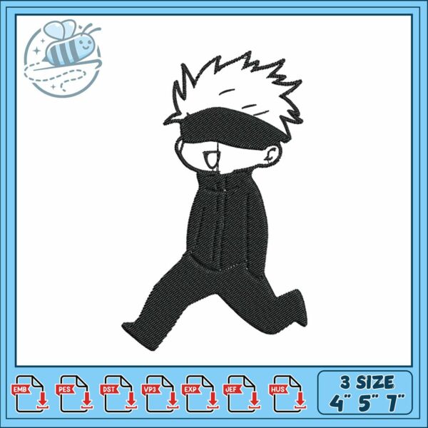 Gojo cute embroidery, gojo domain expansion​ embroidery