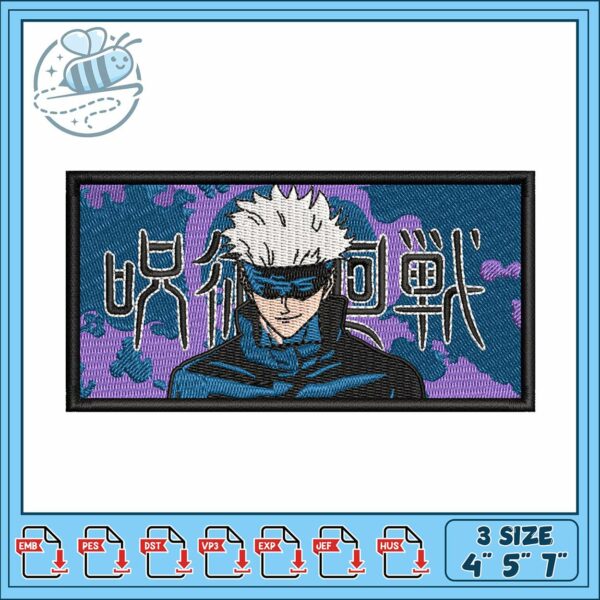 Gojo jujutsu kaisen embroidery, gojo jujutsu​​ embroidery