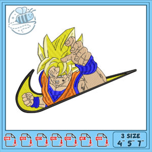 Goku Embroidery Design 4x5x7 Inch