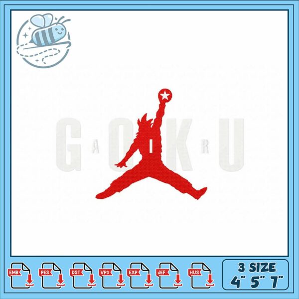 Goku Inspired Embroidery Design File for Apparel