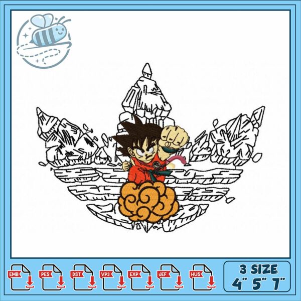 Goku Inspired Embroidery Design for Creative Stitching