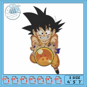 Goku ball dragon art embroidery