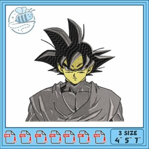 Goku ball dragon black embroidery