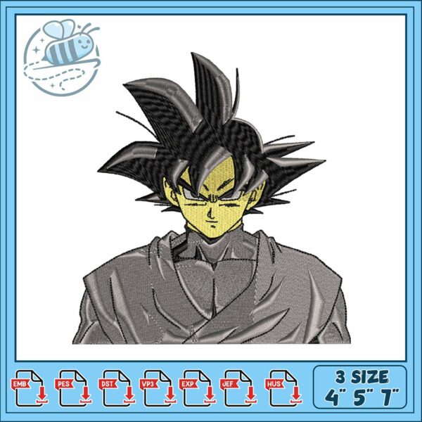 Goku ball dragon black embroidery, goku dragon ball​ embroidery