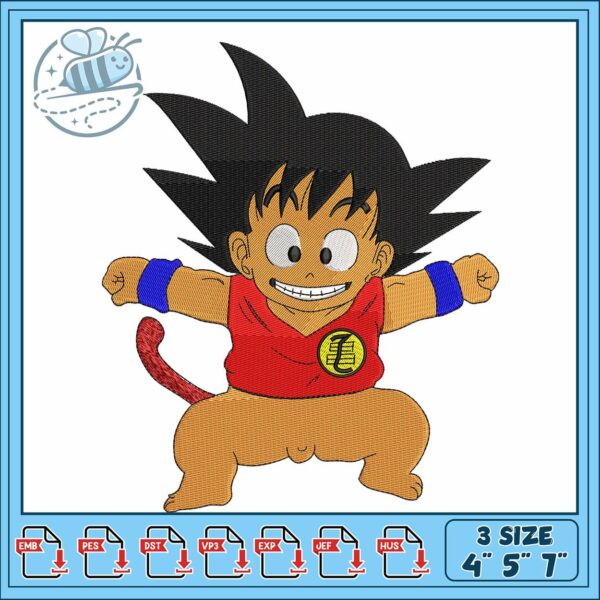 Goku desnudo face art embroidery, goku prowler meme embroidery