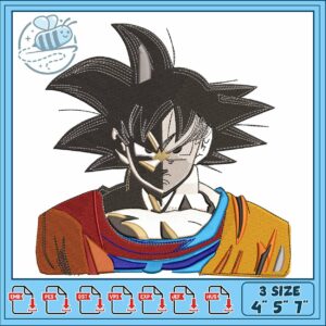 Goku face design art embroidery