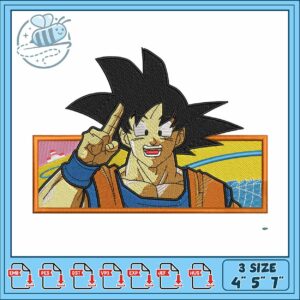 Goku finger head art embroidery