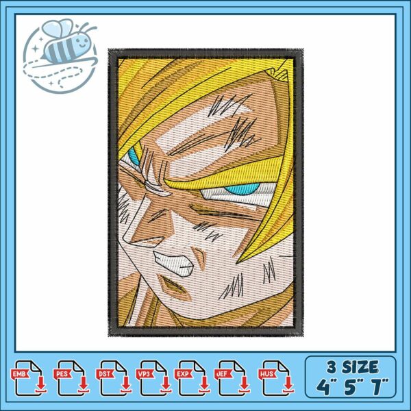 Goku frame art embroidery, drawing son goku​ embroidery