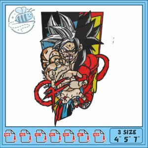 Goku half face art embroidery