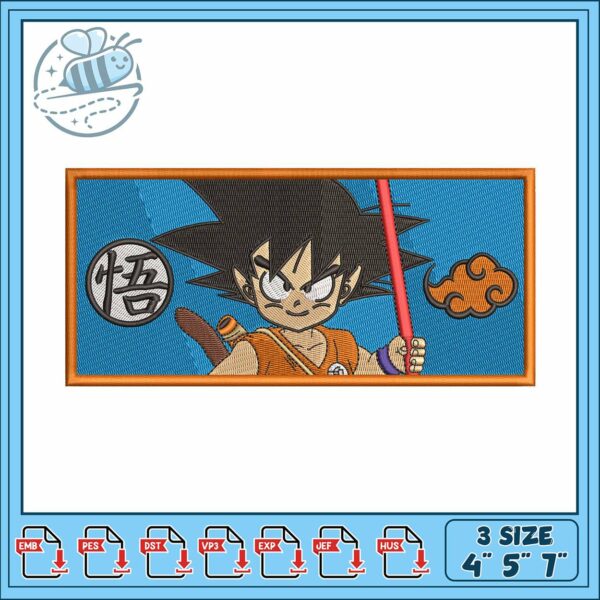 Goku kid art embroidery, kid goku​ embroidery, goku kid​ embroidery