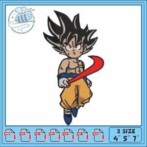 Goku nike logo design embroidery